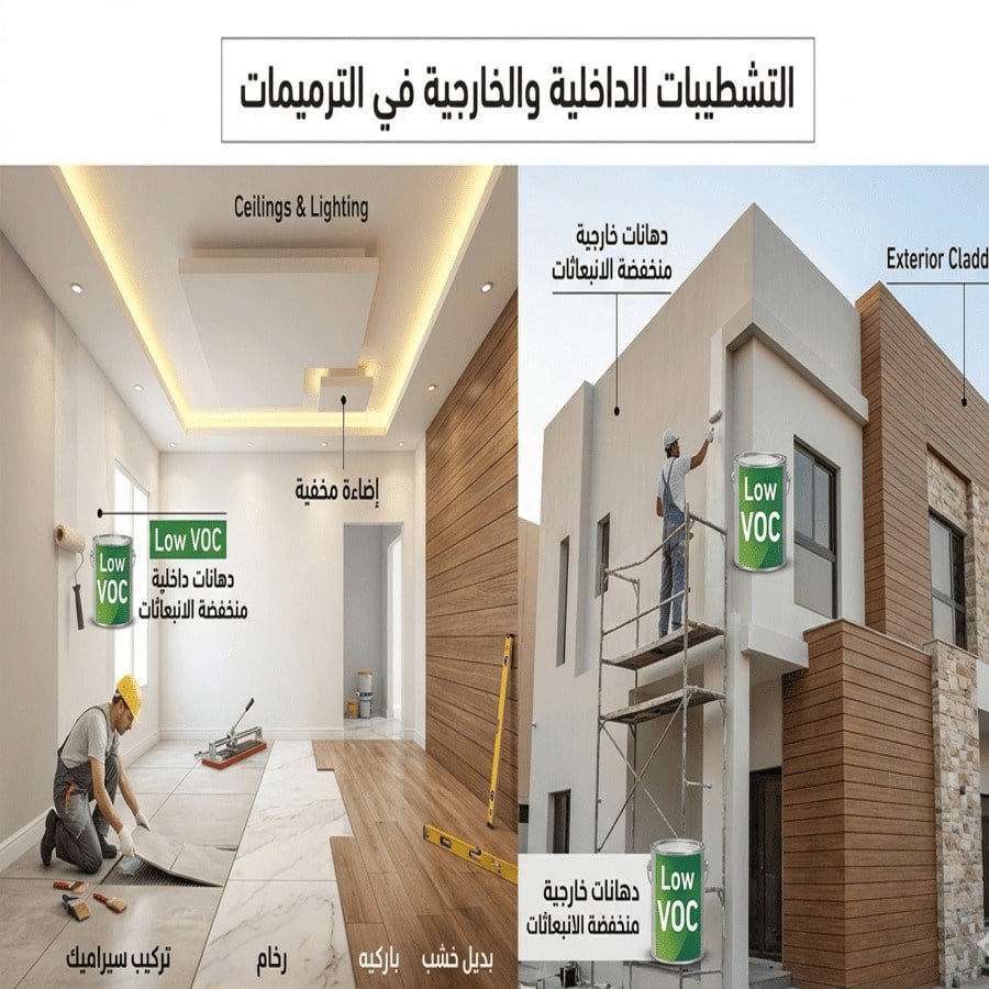 التشطيبات الداخلية والخارجية