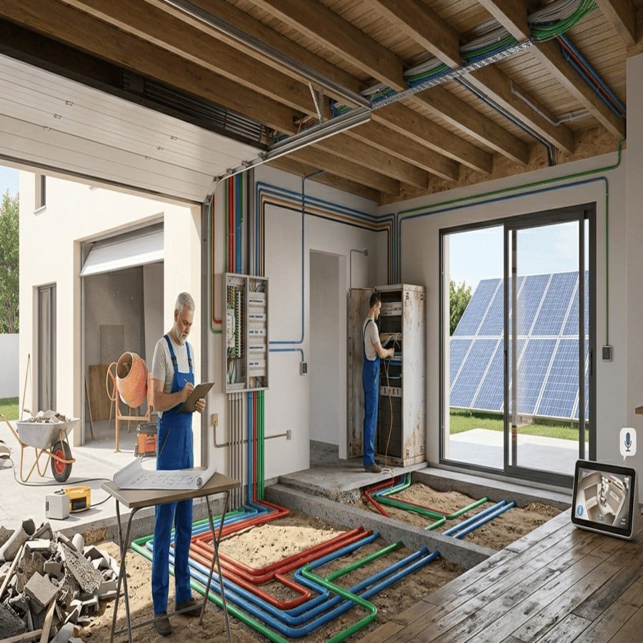 إعادة تأسيس كهرباء وسباكة بالكامل